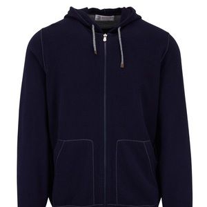 Brunello Cucinelli 100% Cashmere Hoodie (Navy)